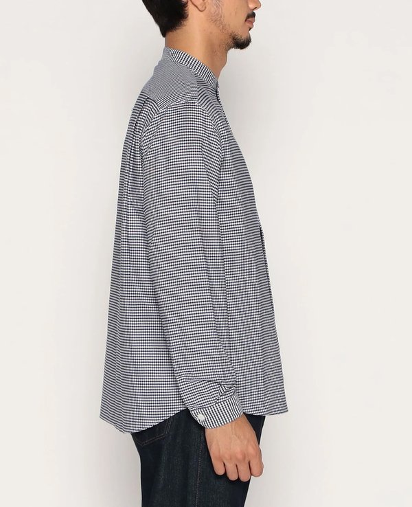 Danton Oxford Band Collar L/S Pattern Shirt