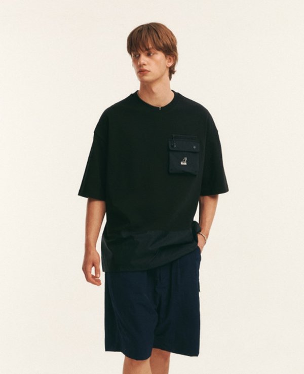Kangol Mixed Fabric T-shirt