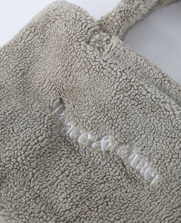 Museum of Peace & Quiet Wordmark Sherpa Tote Bag