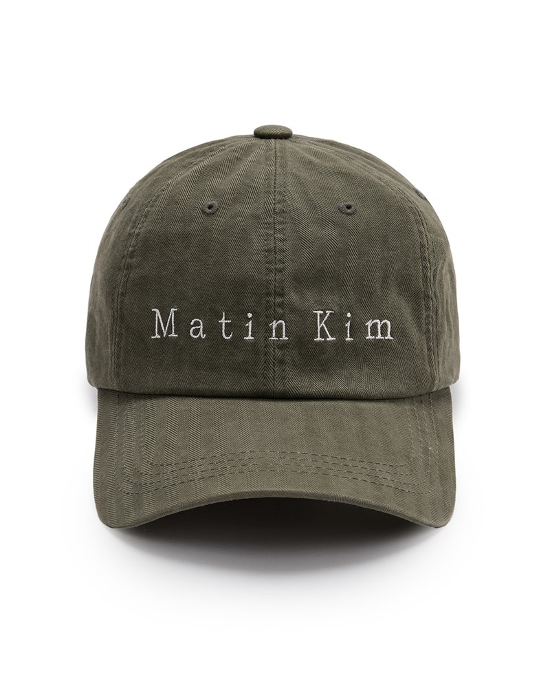 Matin Kim Herringbone Typo Ball Cap