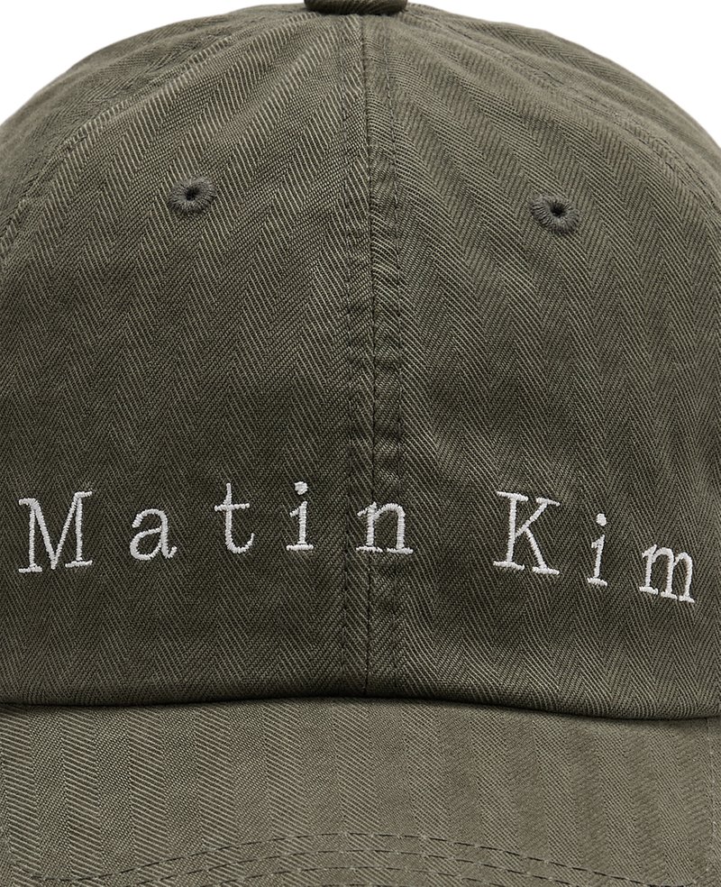 Matin Kim Herringbone Typo Ball Cap