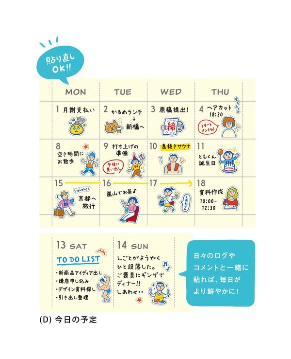 Hightide Japan New Retro Diary Stickers D