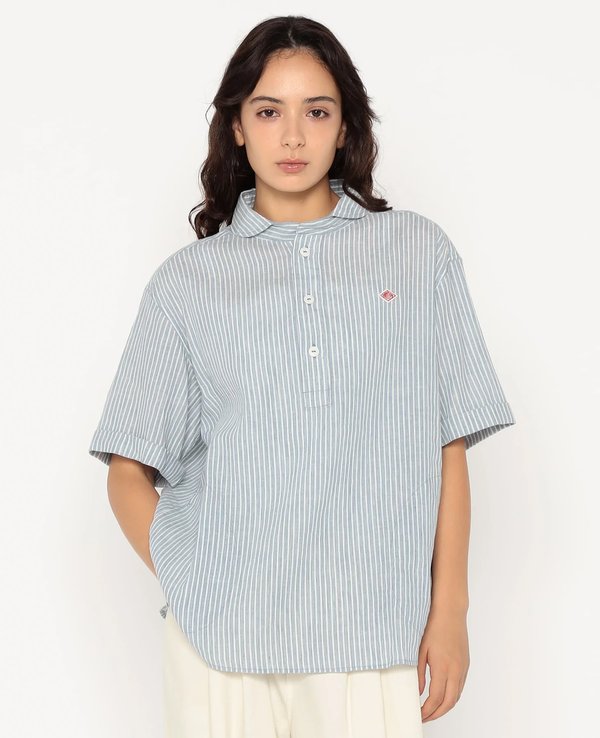 Danton Round Collar P.O L/C Stripe S/S Shirt