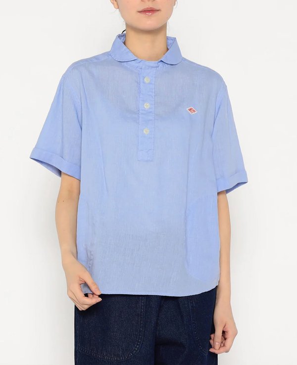 Danton Round Collar P.O Linen S/S Shirt