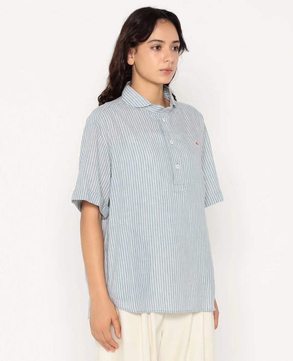 Danton Round Collar P.O L/C Stripe S/S Shirt