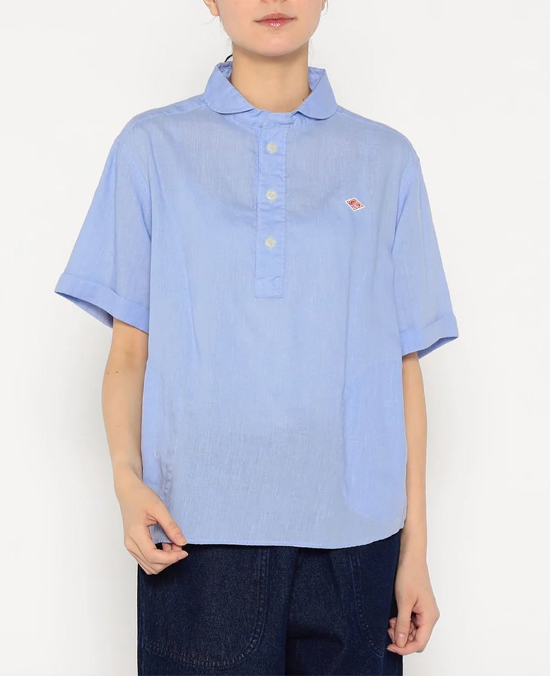 Danton Round Collar P.O Linen S/S Shirt