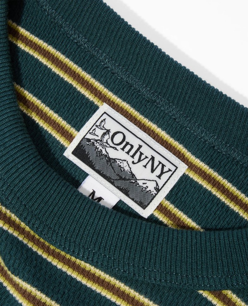 Only NY Elmhurst Stripe Waffle Long Sleeve T-Shirt