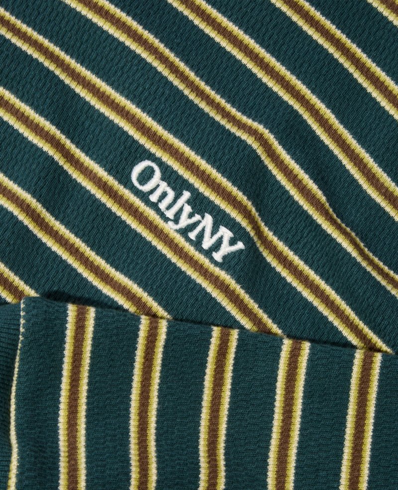 Only NY Elmhurst Stripe Waffle Long Sleeve T-Shirt